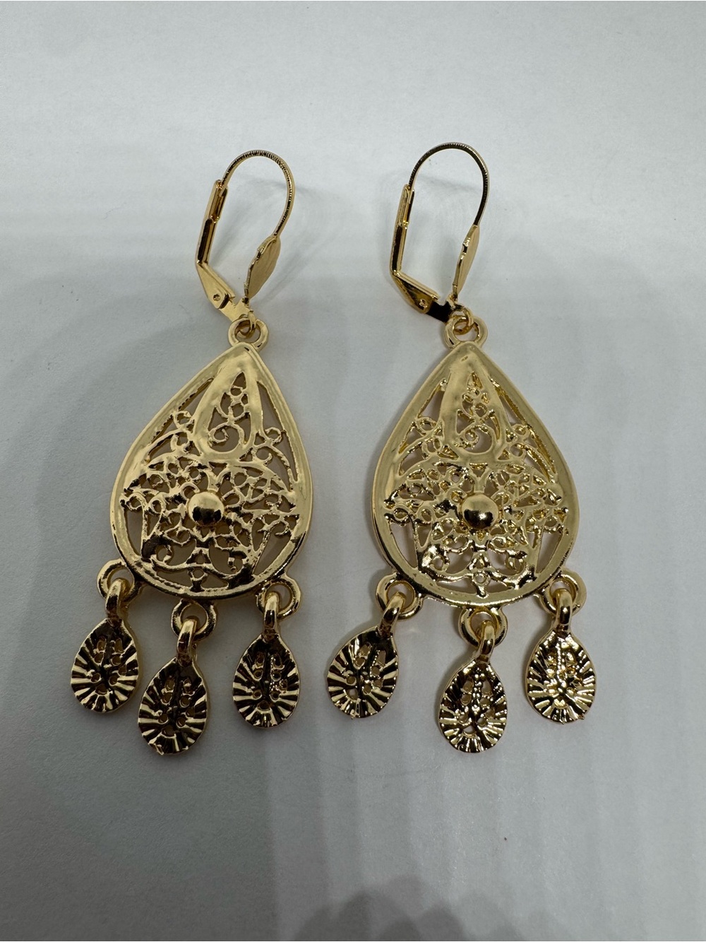 Vintage Large Gold Plated Earrings